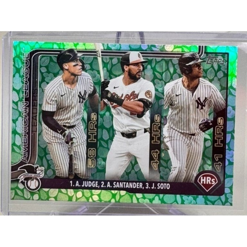 2025 Topps Series 1 AL HR Leaders Judge Santander Soto Easter Holiday Foil #79